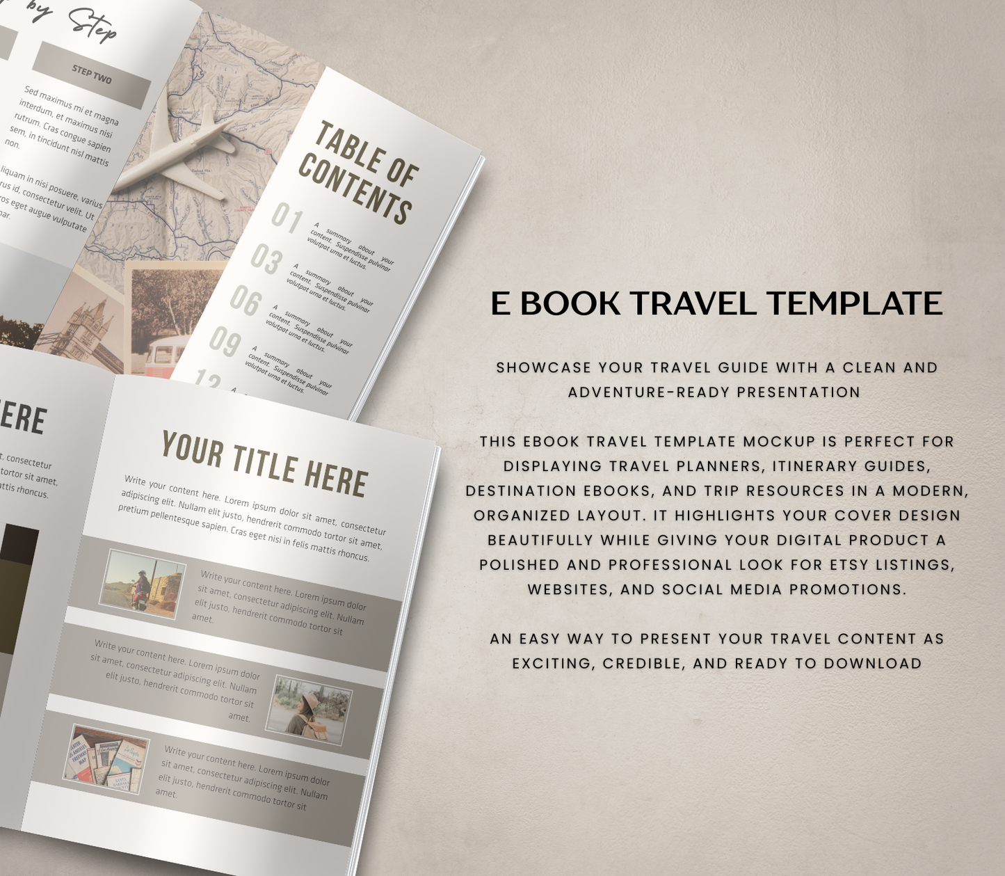 E-Book Travel Template | Editable Travel Guide & Planner Template