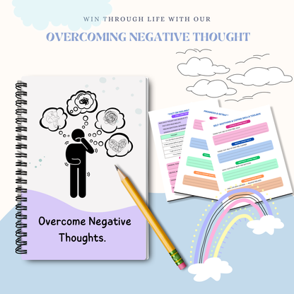 Overcome Negative Thoughts Workbook PDF | Positive Thinking Journal, CBT Worksheets, Mental Health Planner, Self Help &amp; Mindset Reset Guide