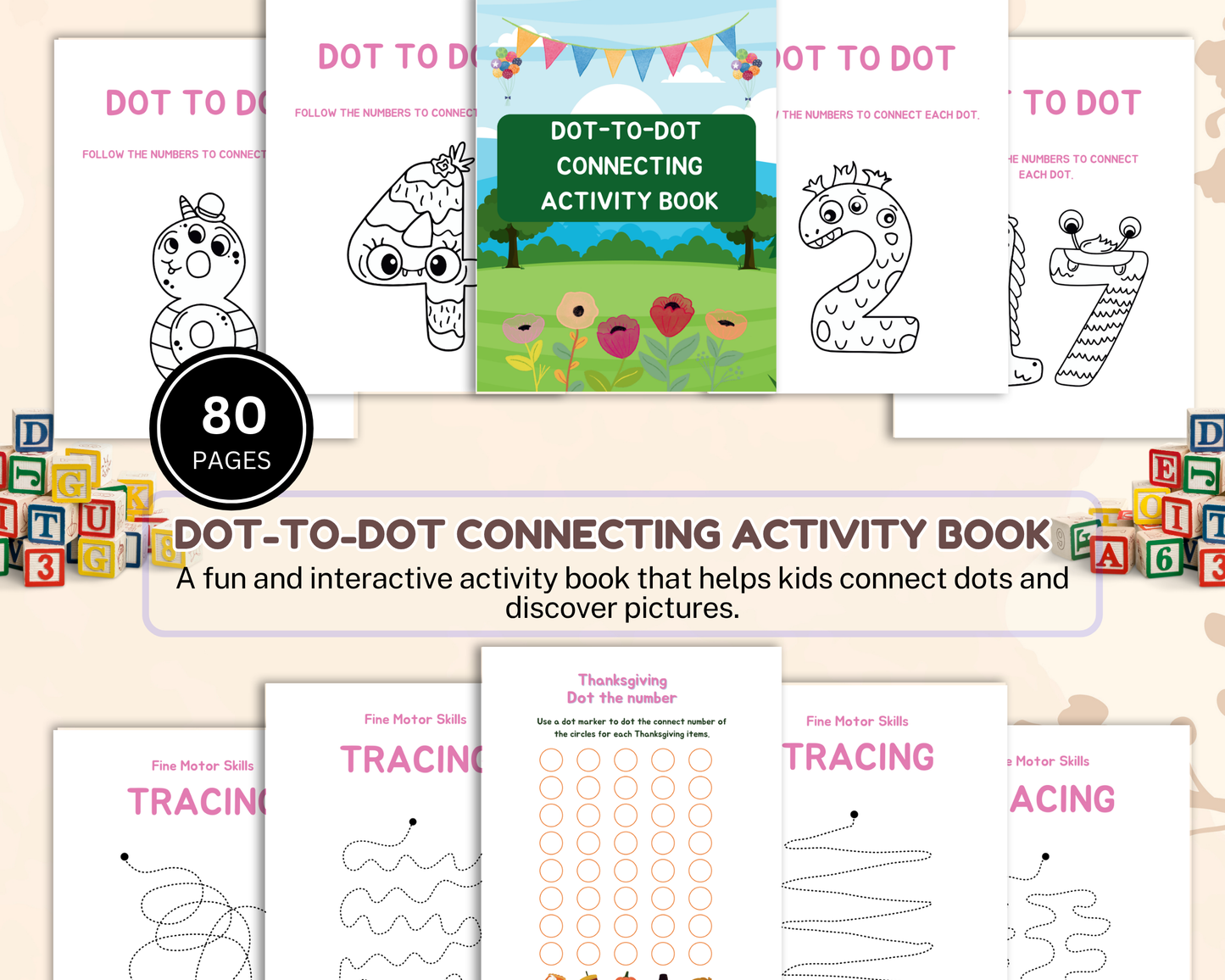 Dot-to-Dot Activity Book for Kids | Printable Connect the Dots Worksheets for Fun Learning