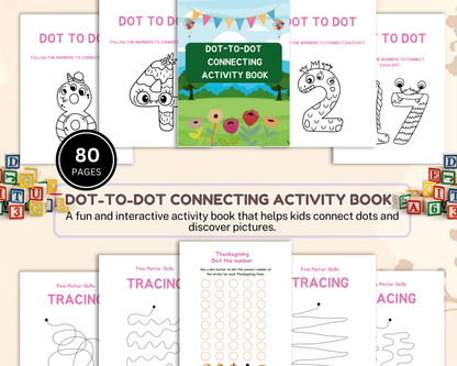 Dot-to-Dot Activity Book for Kids | Printable Connect the Dots Worksheets for Fun Learning