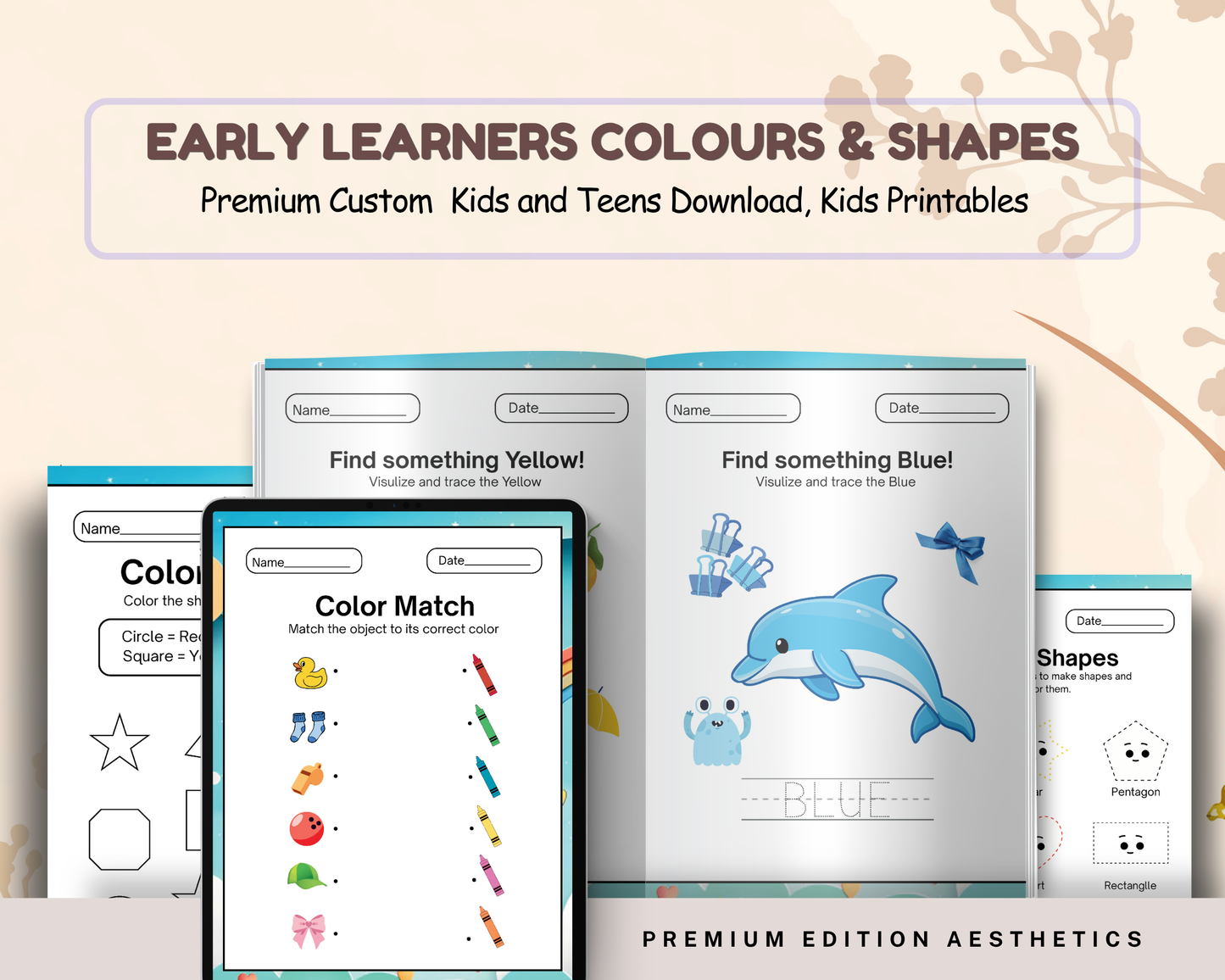 Early Learners Colours & Shapes Worksheets | Printable Preschool Learning Activities for Kids