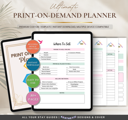 Print on Demand Planner | Ready to Print Planner Pages PDF for POD Business