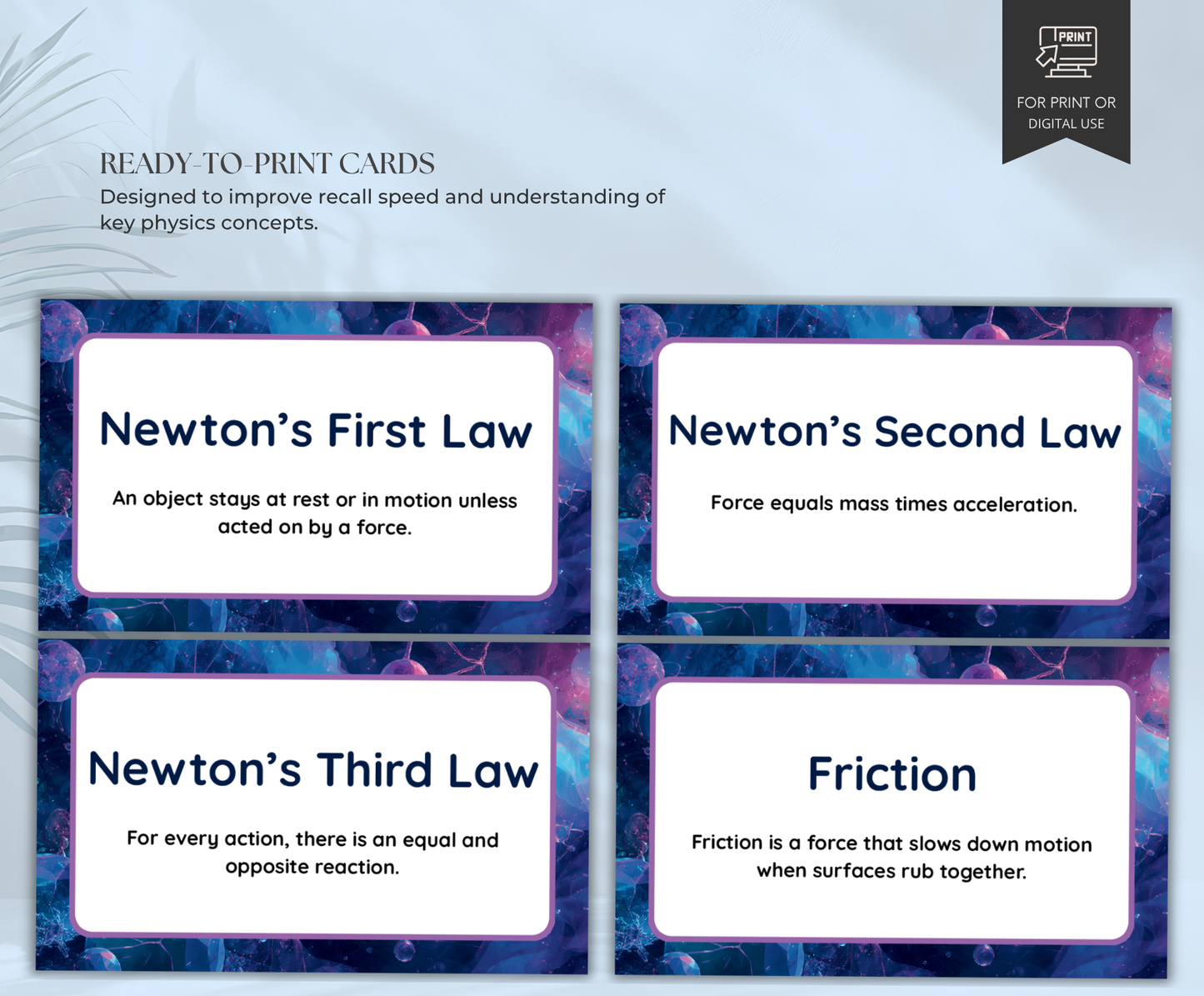 Physics Flashcards | Printable Study Cards PDF for Students & Exam Prep