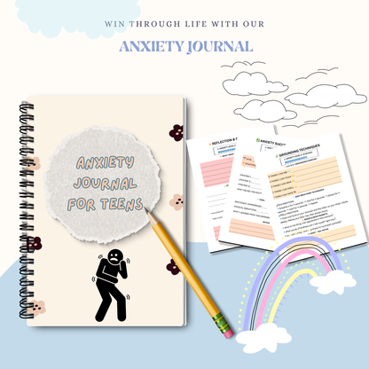 Anxiety Journal PDF | Guided Reflection, Stress Relief Workbook, Mental Health Tracker, Mindfulness &amp; Coping Tools