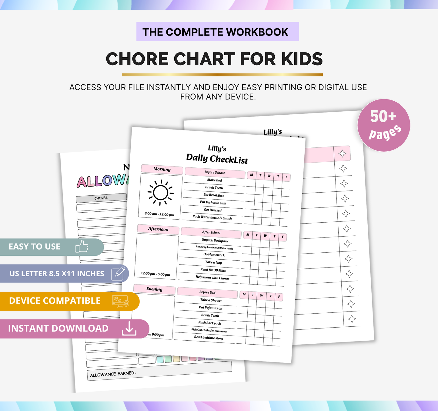 Chore Chart for Kids | Printable Daily Responsibility Tracker