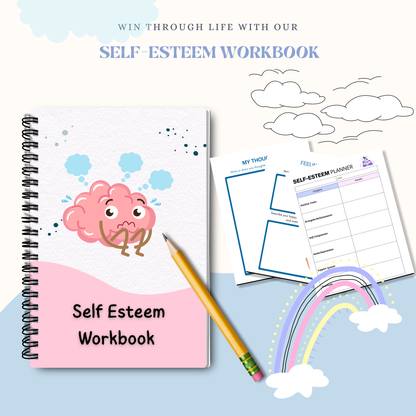 Self Esteem Workbook PDF | Confidence Building Journal, Self Worth &amp; Personal Growth Guide, Therapy Worksheets, Mental Wellness Planner