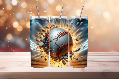 Baseball 20oz Tumbler Wrap PNG | Sports Team Tumbler Design, Baseball Fan Sublimation, 20oz Skinny Tumbler Template