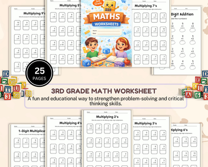 3rd Grade Math Worksheets | Printable Multiplication, Division & Problem Solving Activities