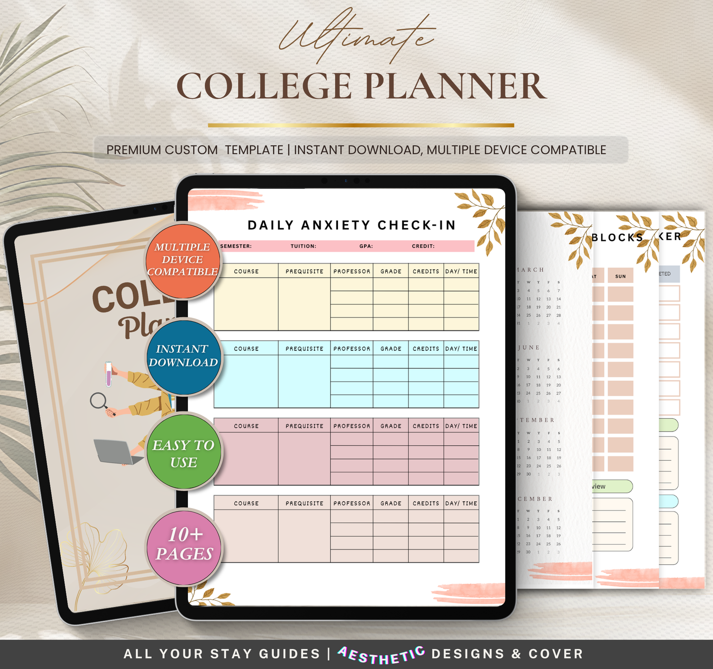College Planner | Academic & Study Digital Planner PDF for Students