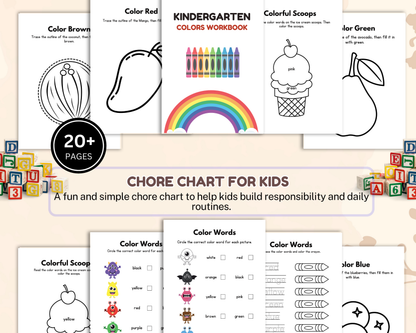 Chore Chart for Kids | Printable Daily & Weekly Responsibility Chart for Routine & Good Habits