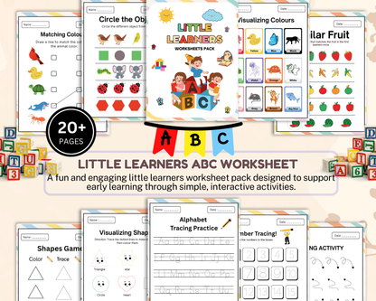 Little Learners ABC Worksheet | Printable Alphabet Tracing & Letter Recognition Activities for Kids