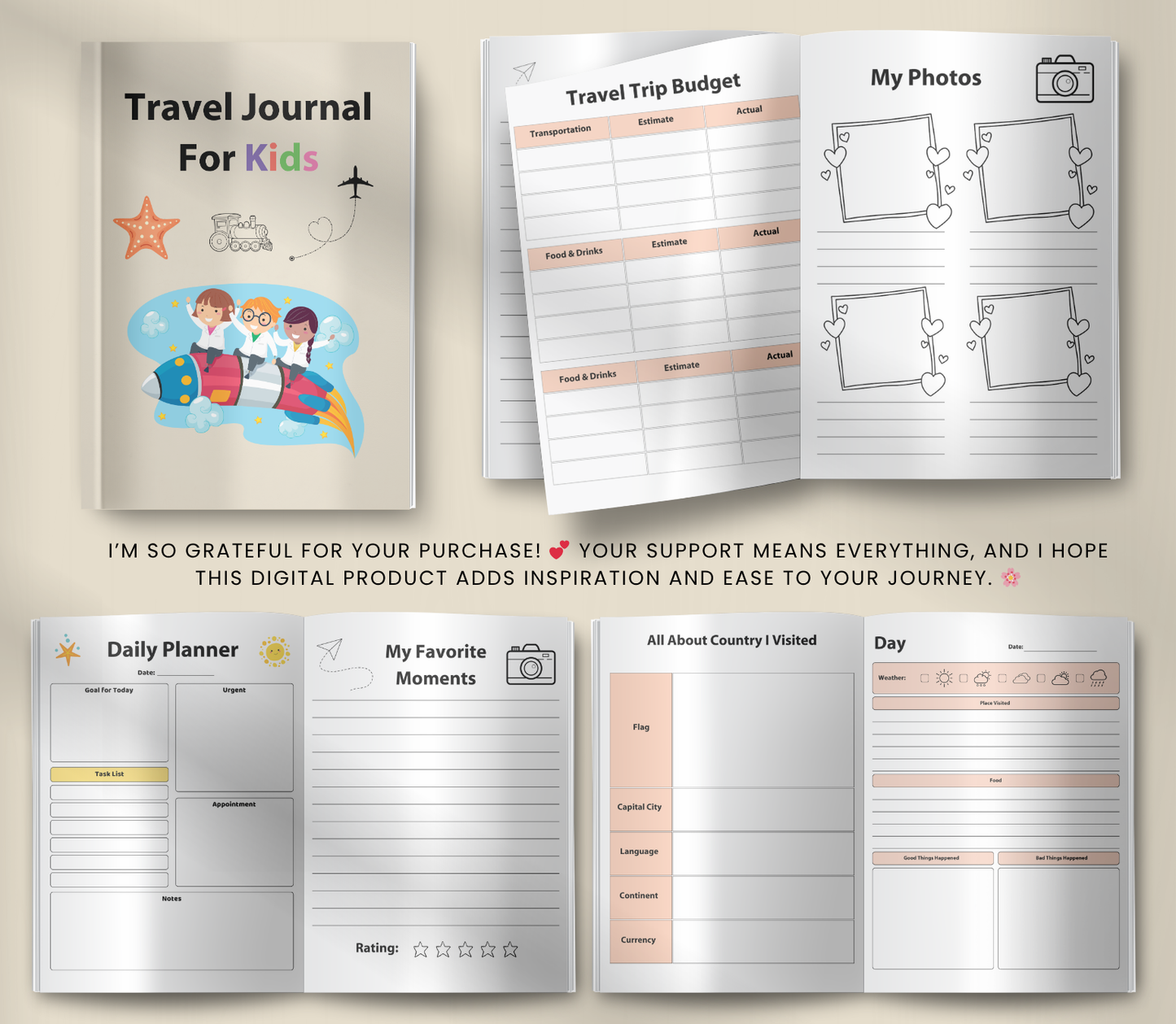 Travel Journal for Kids | Printable Adventure & Vacation Diary