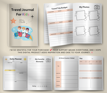 Travel Journal for Kids | Printable Adventure & Vacation Diary