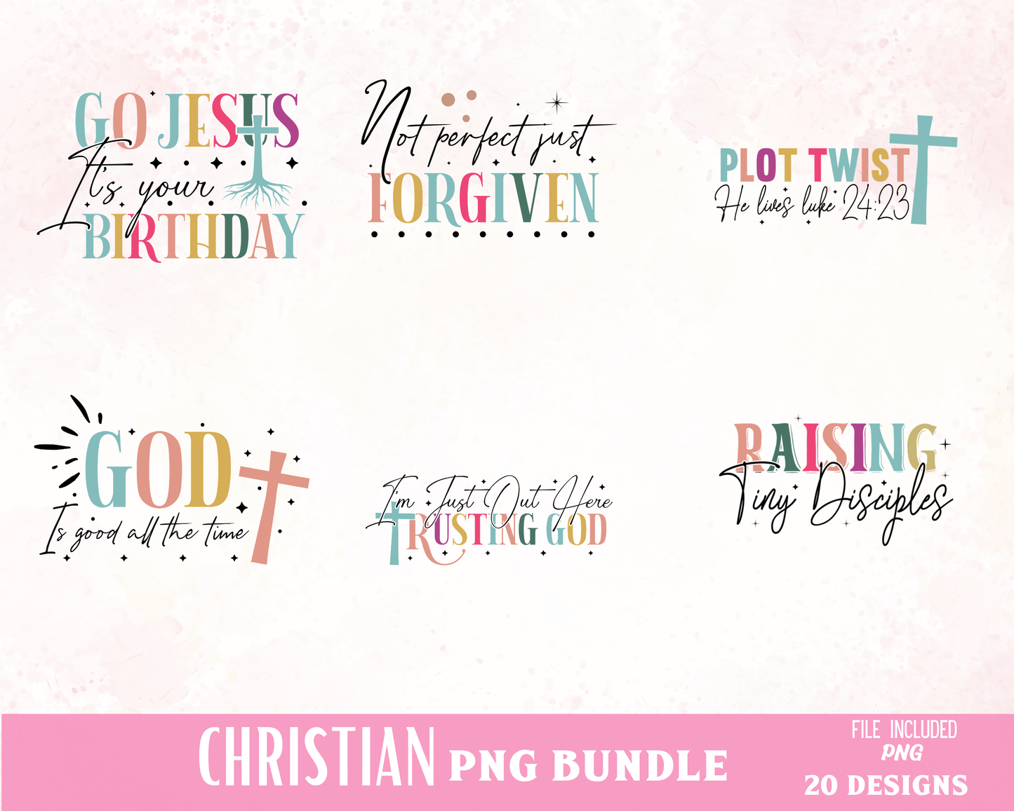 Christian Sticker Bundle | Faith-Based Printable Stickers for Bible Journaling, Planners & Gifts