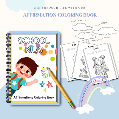 School Kids Positive Affirmations Coloring Book PDF | Confidence Building Coloring Pages, Self Esteem &amp; Mindfulness Activities for Children