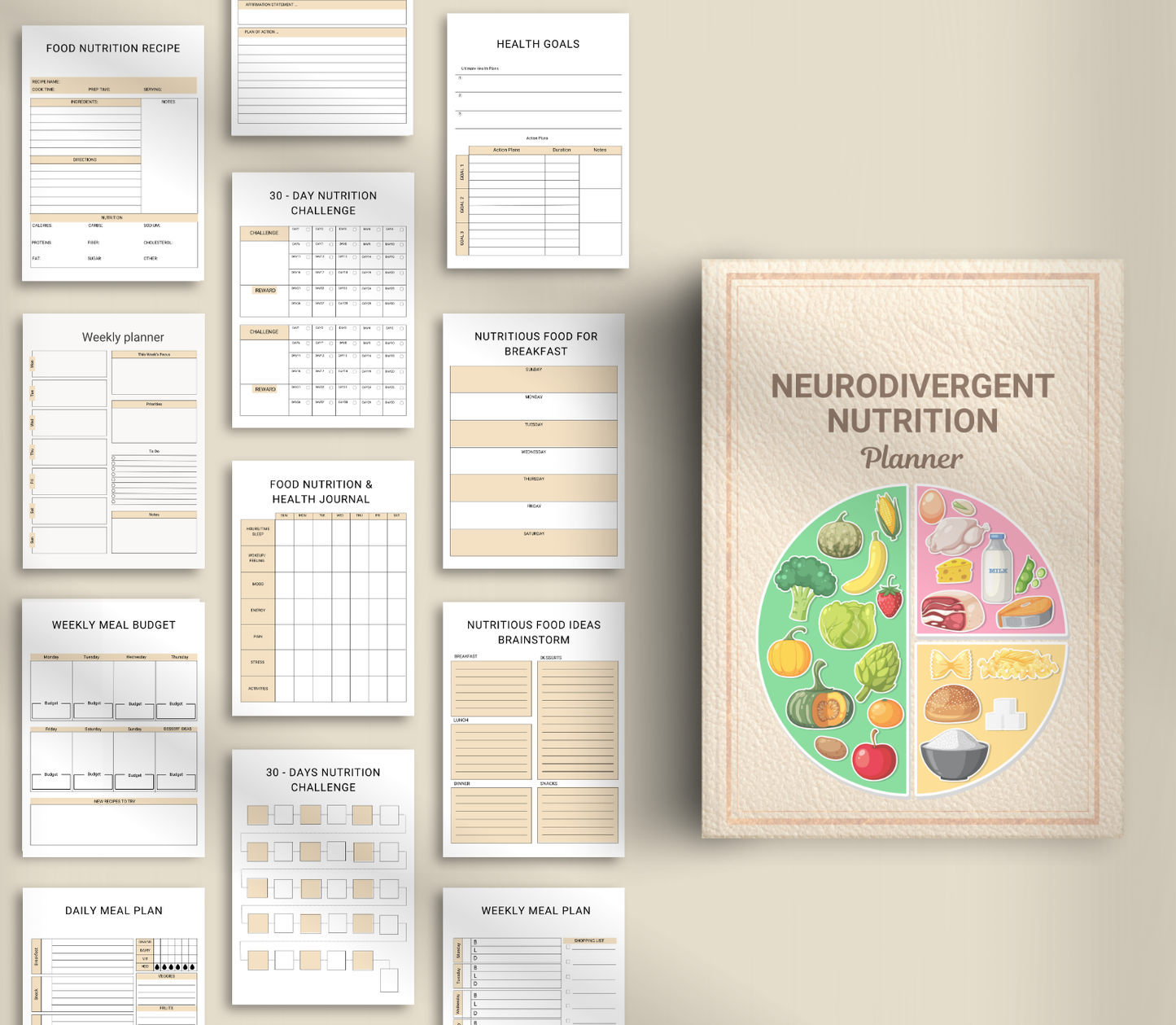 ADHD Nutrition Planner | Printable Meal & Healthy Habit Tracker