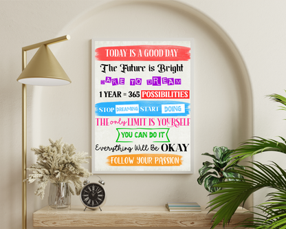 Motivational Quotes Poster Classroom | Inspirational Wall Art for Students, Growth Mindset Posters, Printable Classroom Decor