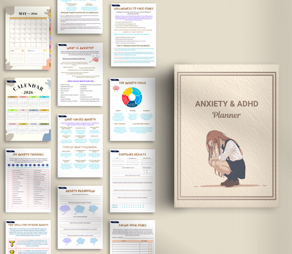 Anxiety and ADHD Planner | Daily Mental Health & Focus Organizer