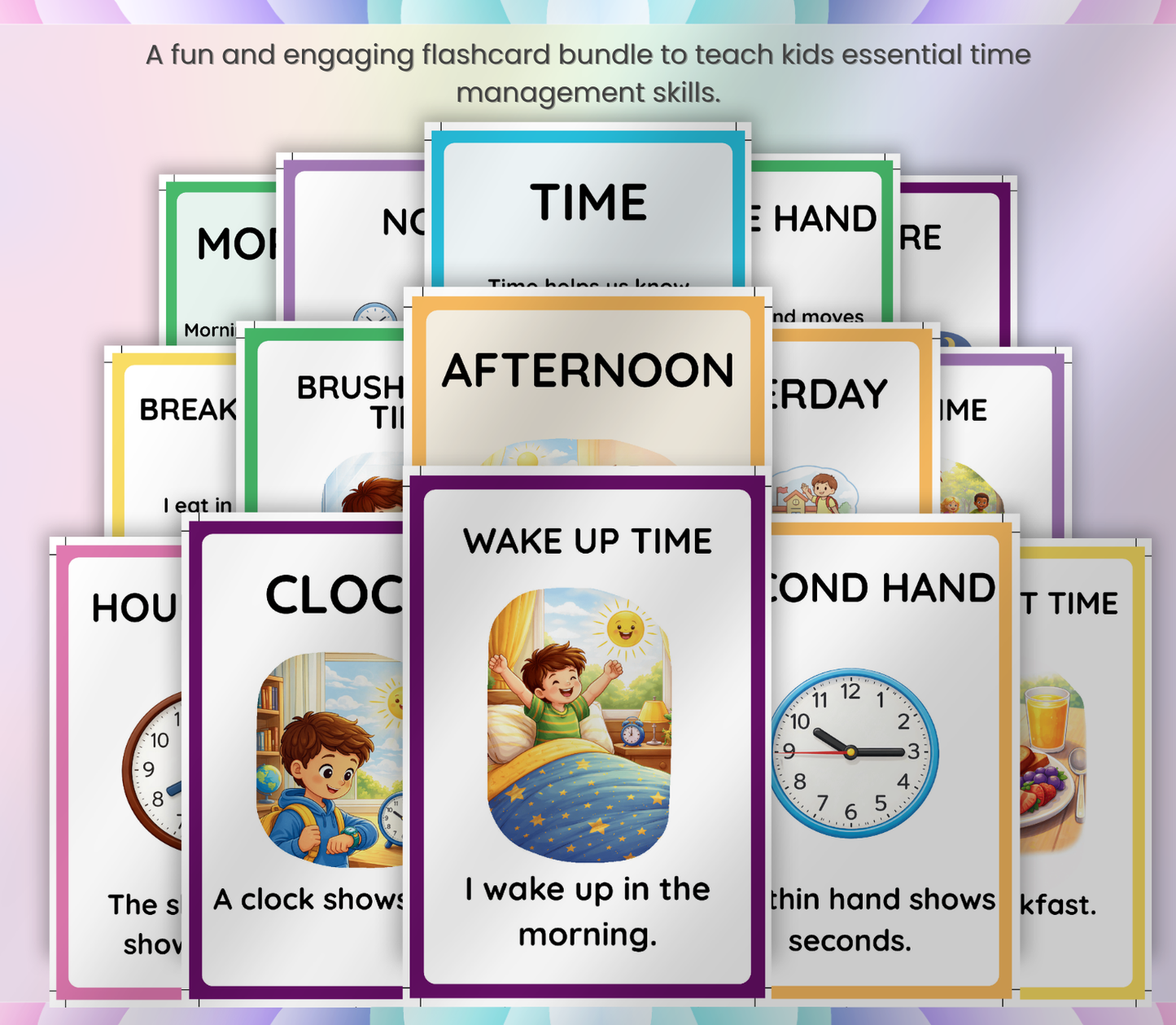Kids Time Management Mega Bundle | Printable Flashcards for Routine, Productivity & Daily Habits