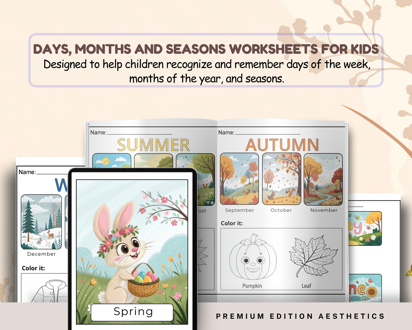 Days, Months & Seasons Worksheets for Kids | Printable Calendar & Time Learning Activities