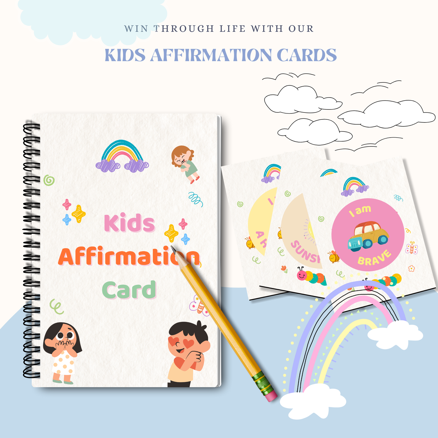 Kids Affirmation Cards PDF | Positive Affirmations for Children, Confidence &amp; Self Esteem Cards, Mindfulness &amp; Emotional Growth Tool