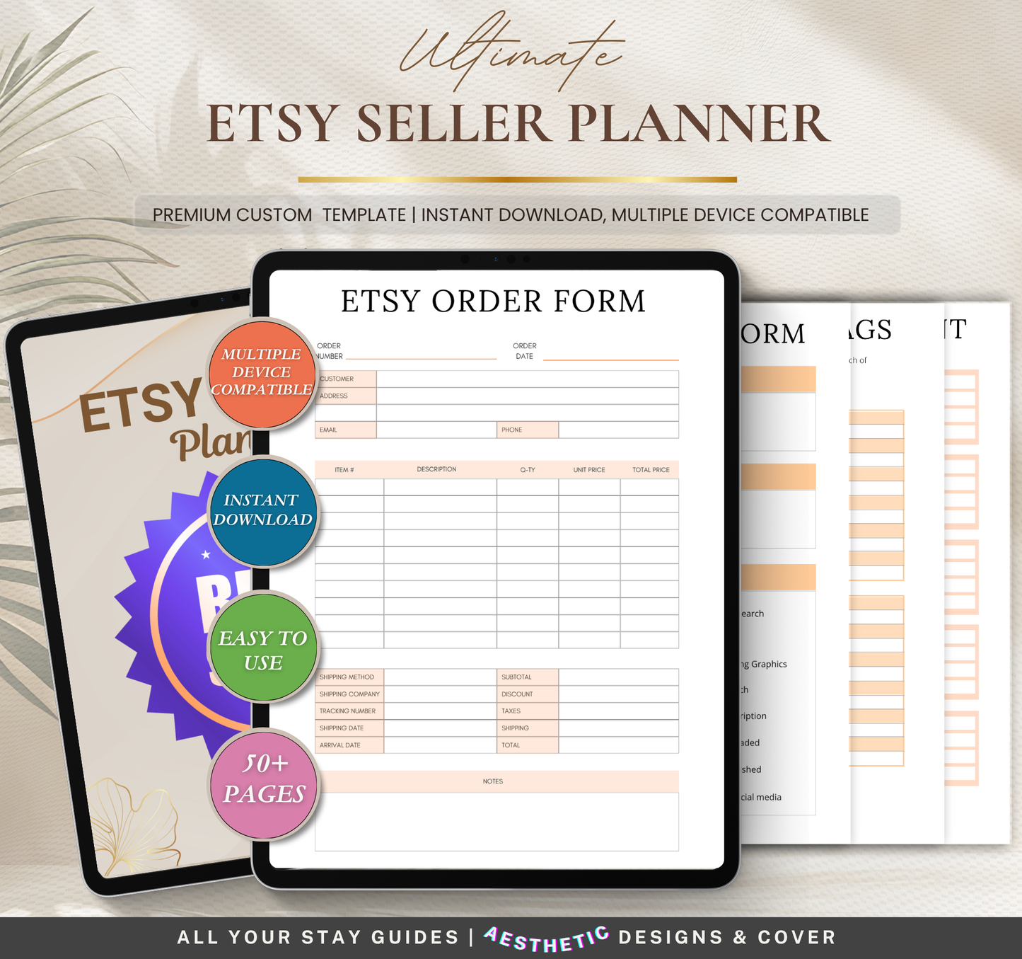 Etsy Seller Planner | Digital Planner PDF for Shop Organization & Sales Tracking