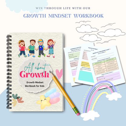Growth Mindset Workbook for Kids PDF | Confidence Building Activities, Positive Thinking Journal, Self Esteem Worksheets, Kids Personal Development