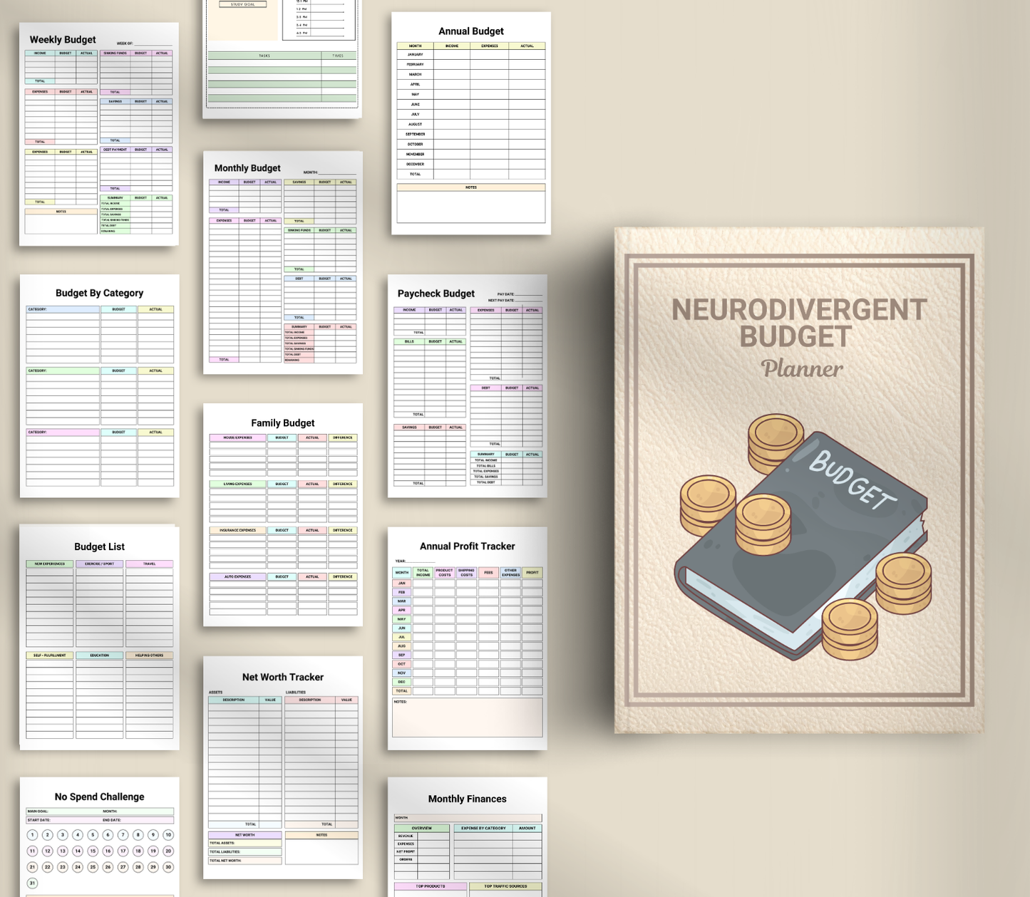 Neurodivergent Budget Planner | Printable Money & Expense Organizer