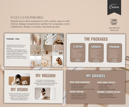Social Media Portfolio | Editable Canva Media Kit Template for Creators & Influencers
