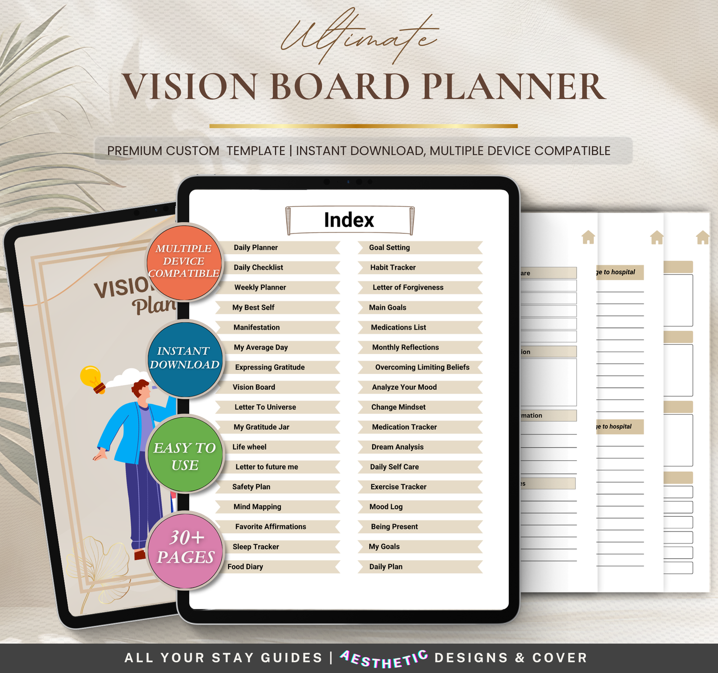 Vision Board Planner | Goal Setting & Manifestation Digital Planner
