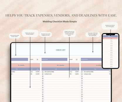 Wedding Planner Spreadsheet | Budget & Checklist Google Sheets Wedding Planning Tool