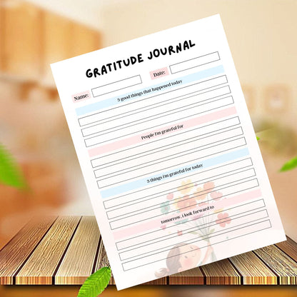 Kids Gratitude Journal Printable | Daily Thankfulness & Mindfulness Workbook for Children