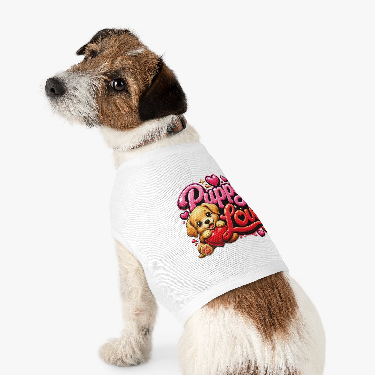 Puppy Love Pet Tank Top — Cute Puppy Heart Graphic Dog Shirt
