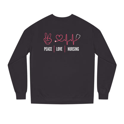 Peace Love Nursing Sweatshirt — Nurse Gifts, Heartbeat & Peace Sign Crewneck