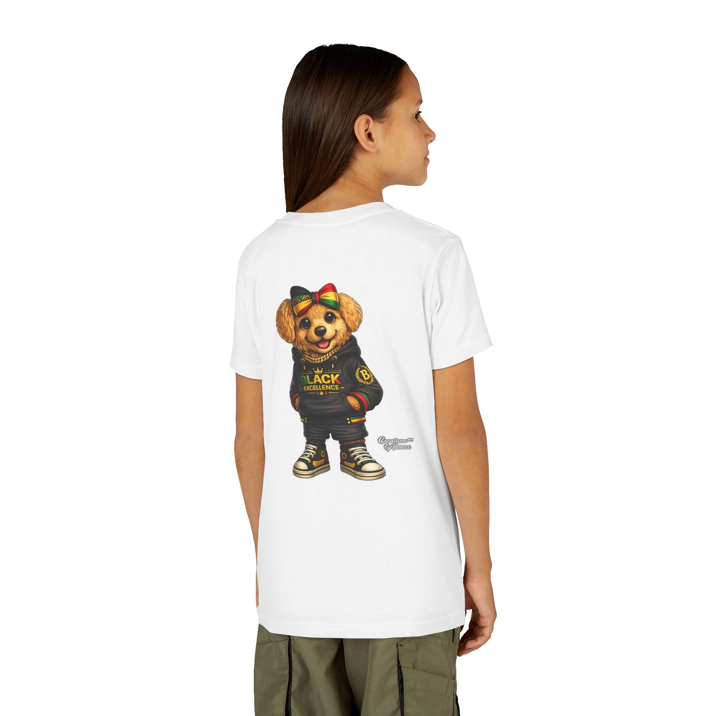 Youth Tee — Rasta Teddy "Black Excellence" Graphic Shirt