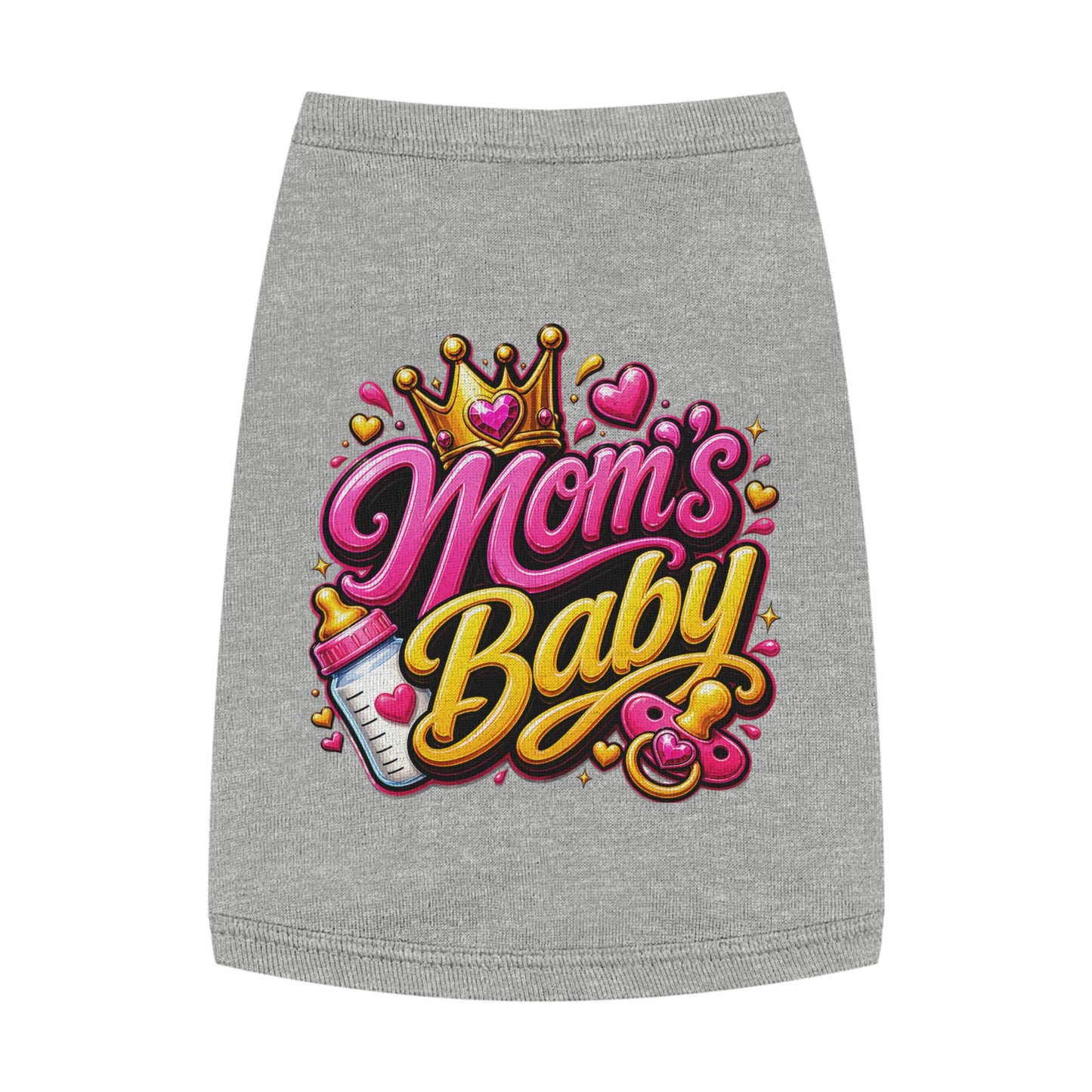 Pet Tank Top — “Mom's Baby” Cute Princess Graphic Dog Tee