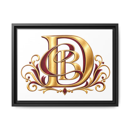 Monogram Letter D Canvas Print — Framed Matte Wall Art