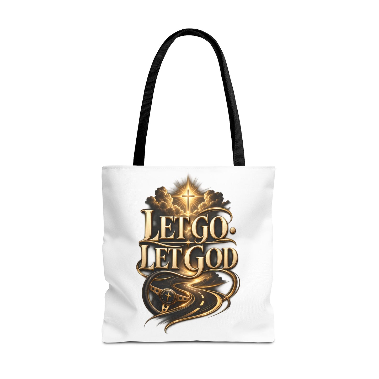 Let Go Let God Inspirational Tote Bag — Christian Faith Prayer Gift