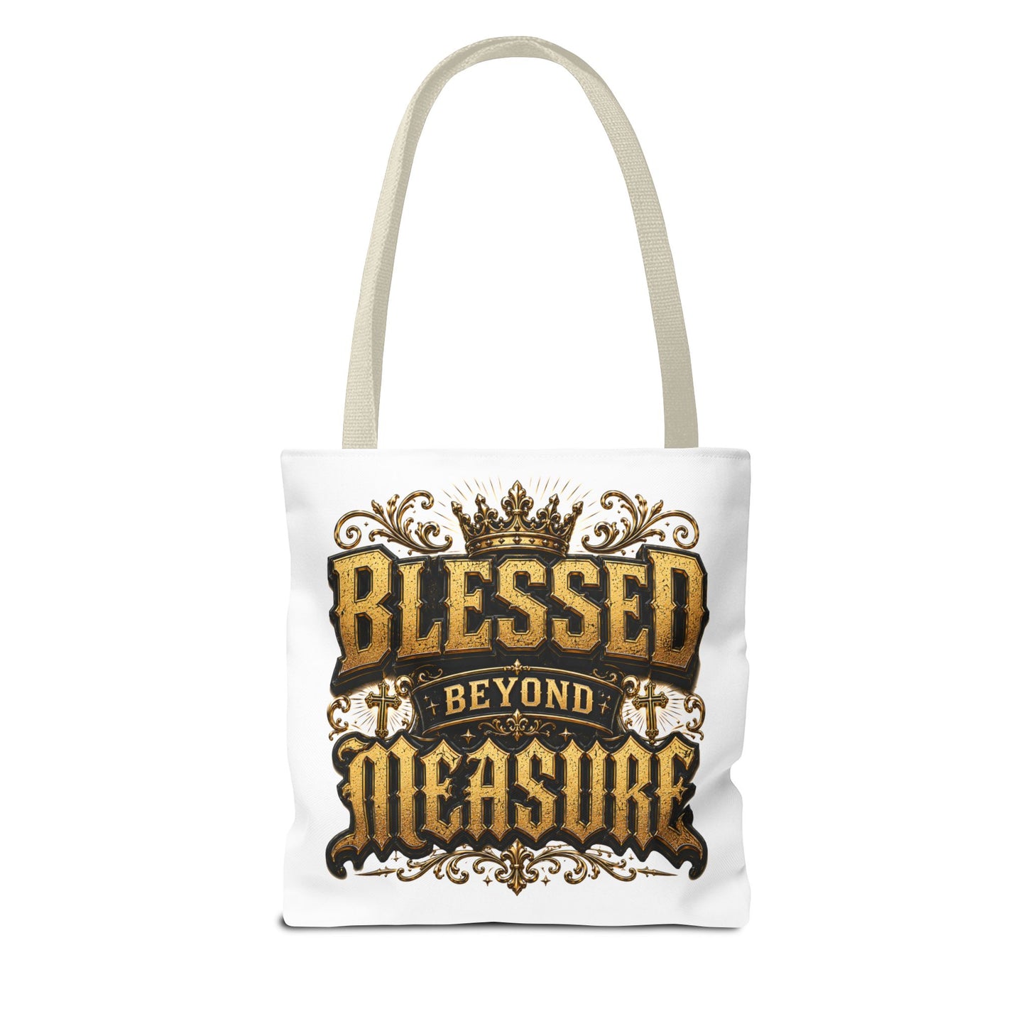 Blessed Beyond Measure Tote Bag — Inspirational Faith Canvas Tote