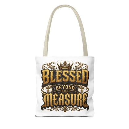 Blessed Beyond Measure Tote Bag — Inspirational Faith Canvas Tote