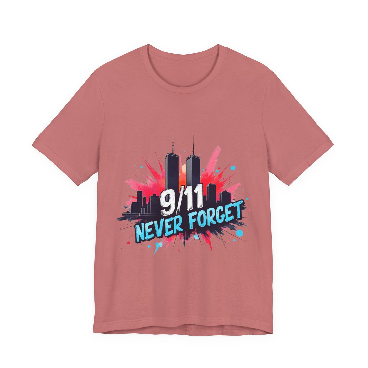 9/11 Never Forget T-Shirt — Patriotic Memorial Tee with Twin Towers Graphic