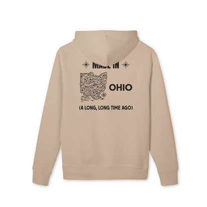 Ohio Map Hoodie — "Made in Ohio (A Long, Long Time Ago)" Retro State Pride Pullover