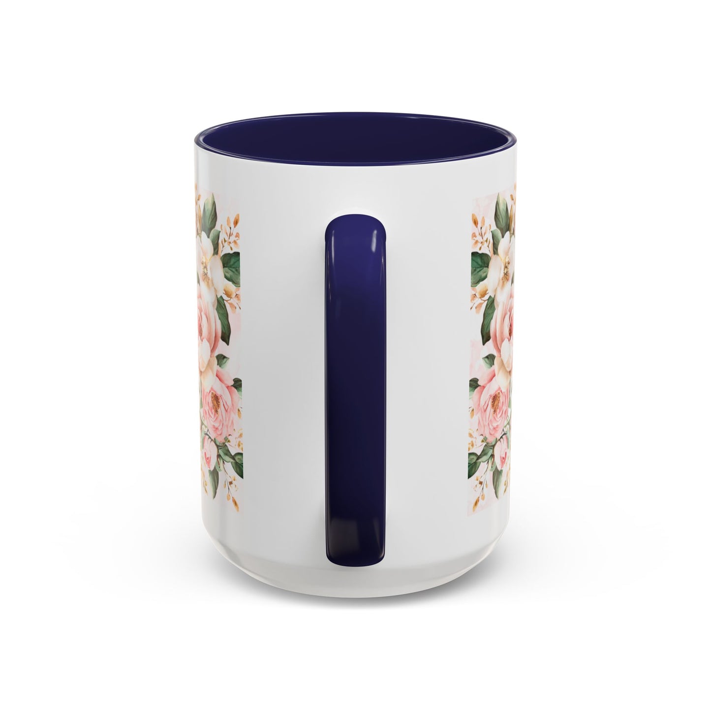 Mom Floral Accent Coffee Mug — Pink Roses Mother's Day Gift (11/15oz)