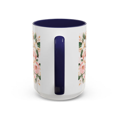 Mom Floral Accent Coffee Mug — Pink Roses Mother's Day Gift (11/15oz)