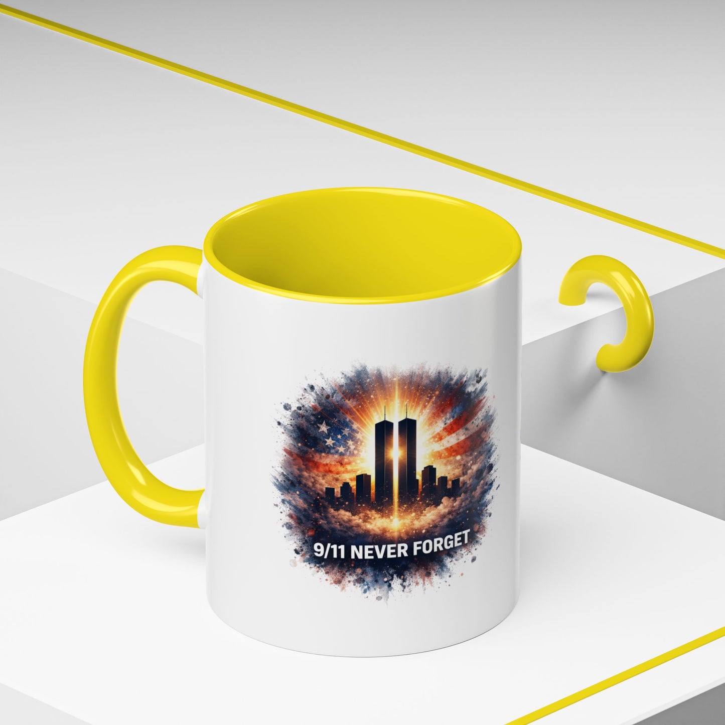 9/11 Never Forget Coffee Mug - Memorial Tribute Accent Mug (11/15oz)