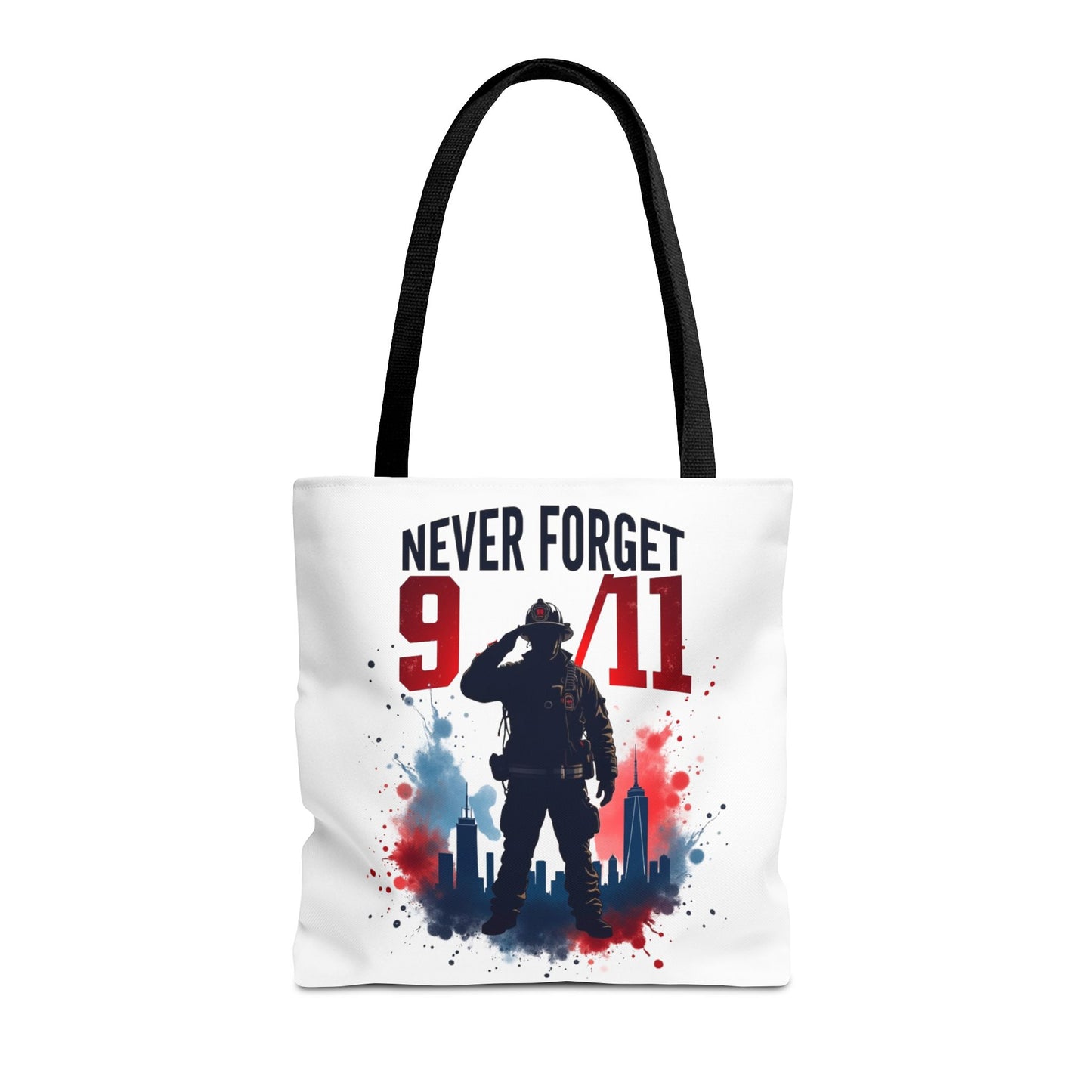 Never Forget 9/11 Tribute Tote Bag — Memorial Patriotic Canvas Carryall