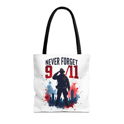 Never Forget 9/11 Tribute Tote Bag — Memorial Patriotic Canvas Carryall