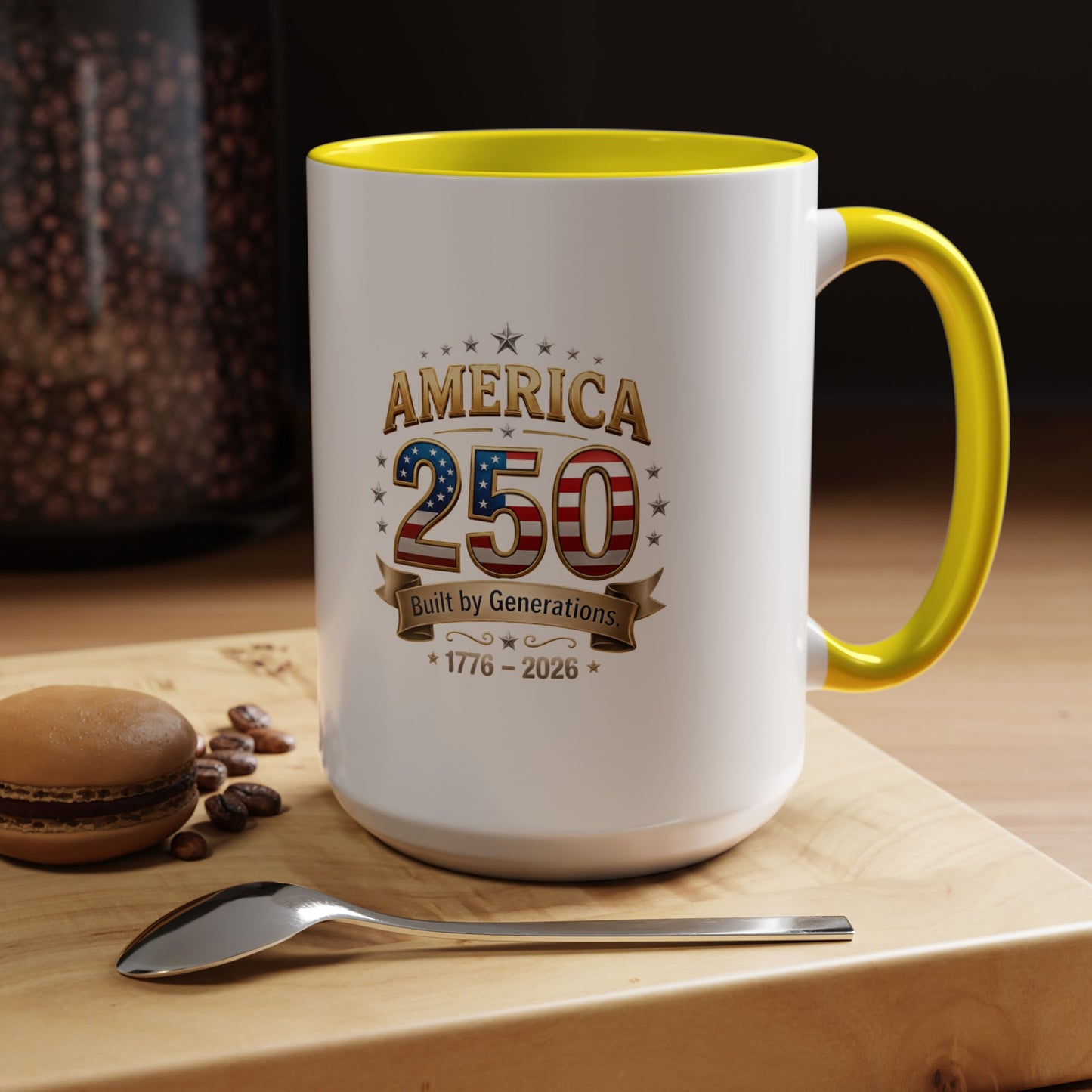 America 250 Coffee Mug — Patriotic 1776–2026 Anniversary Accent Mug