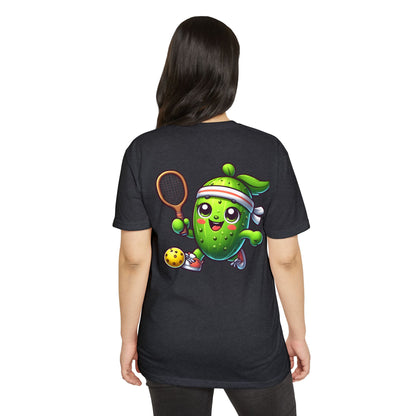 Pickle Tennis Player T-Shirt — Cute Pickle Playing Pickleball Graphic Tee