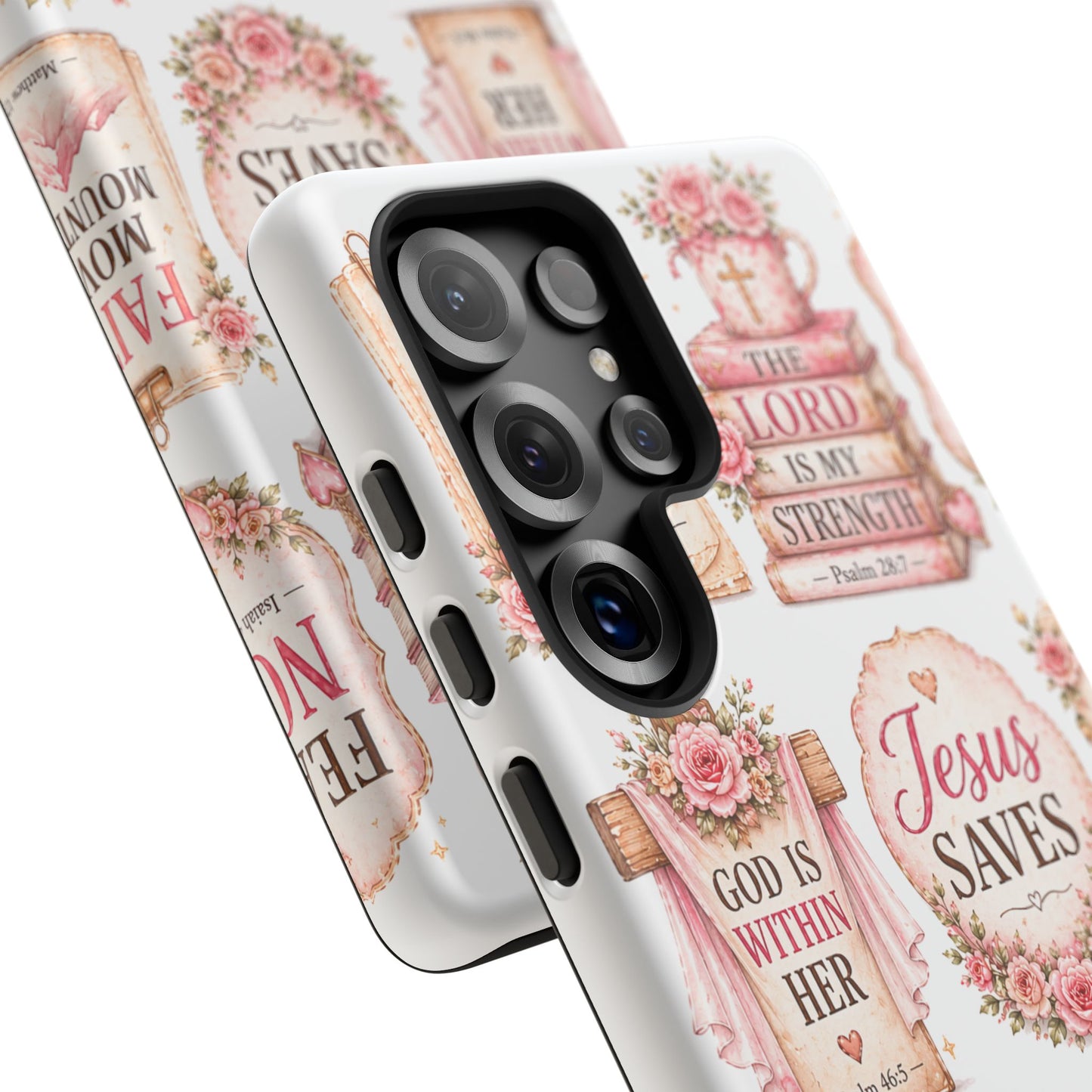 Faith Phone Case — 'Jesus Saves' Floral Christian Scripture iPhone Case